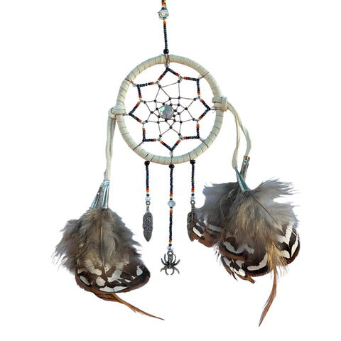 Black beaded Dreamcatcher with spider charms
