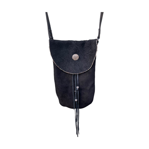 Stormie Black Leather Side Bag
