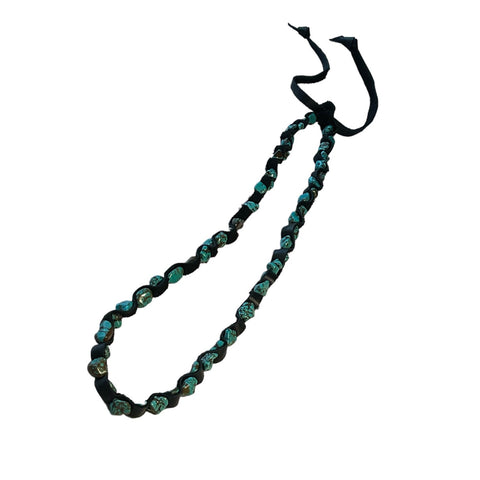 Turquoise Leather Necklace