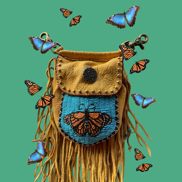 Butterfly Beaded Side Bag