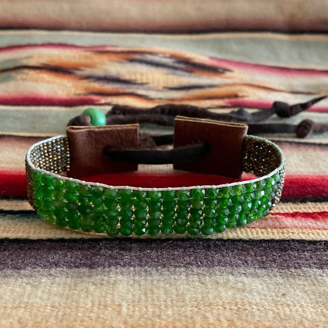 Natural Green Onyx Beaded Bracelet