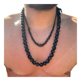 Black Opal Bison Leather Necklace