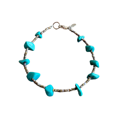 Nugget Turquoise Beaded Bracelet