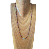 Ruby and Silver Beaded Necklace