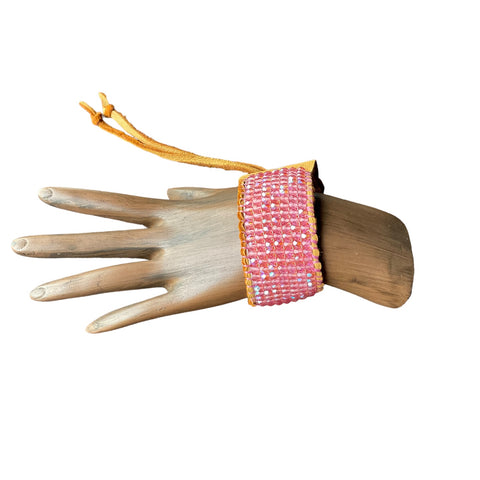 Pink Crystal Beaded Bracelet