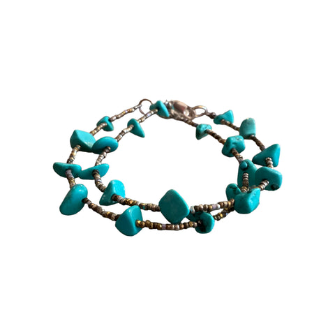 Nugget Turquoise Beaded Bracelet