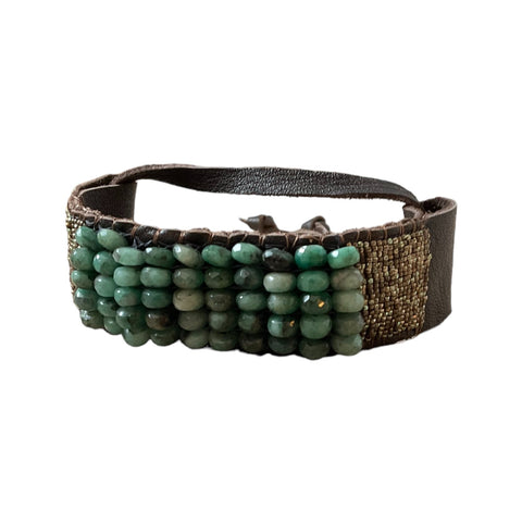 Emerald Leather Bracelet