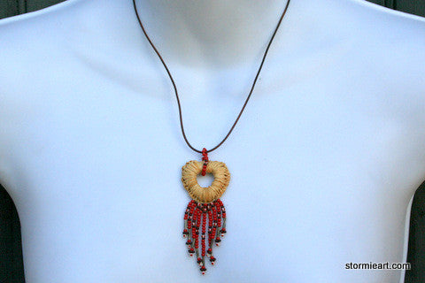 Raffia Heart Necklace