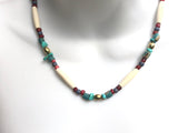 Short Brass Trade Bead Necklace 19 inches