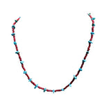 Turquoise and Red White Heart Trade Bead Necklace