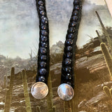 Sapphire Leather Wrap Bracelet