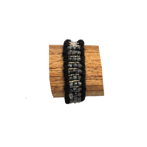 labradorite bracelet with bison hair