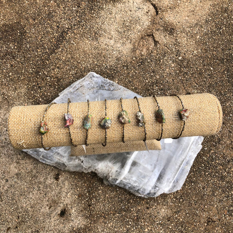 Raw Ethiopian Black Fire Opal Stone Bracelet