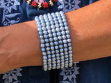 Blue Pearl Leather Bracelet